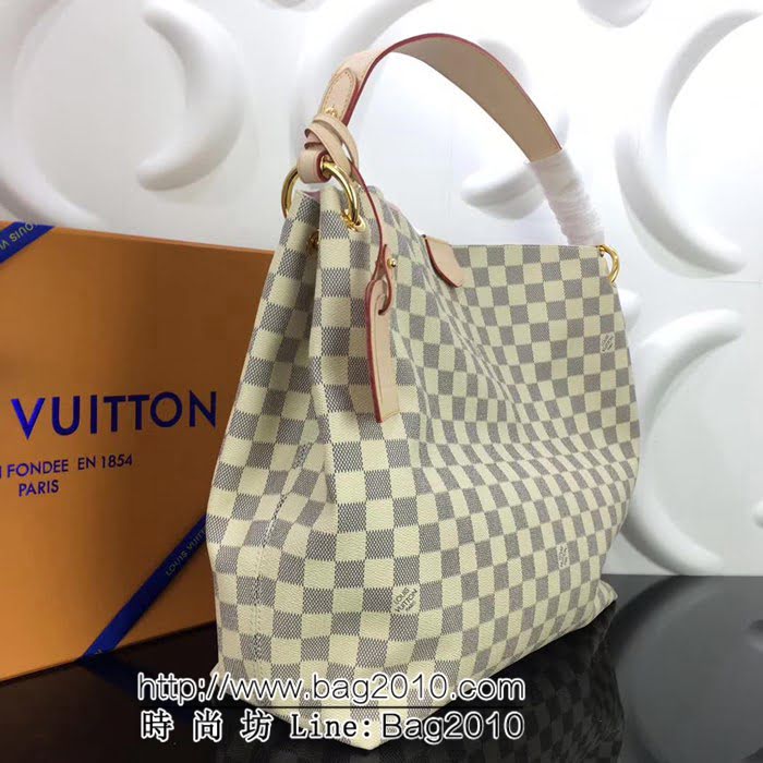 路易威登LV頂級原單 M43703 原廠monogram帆布白格購物包 YDH1369